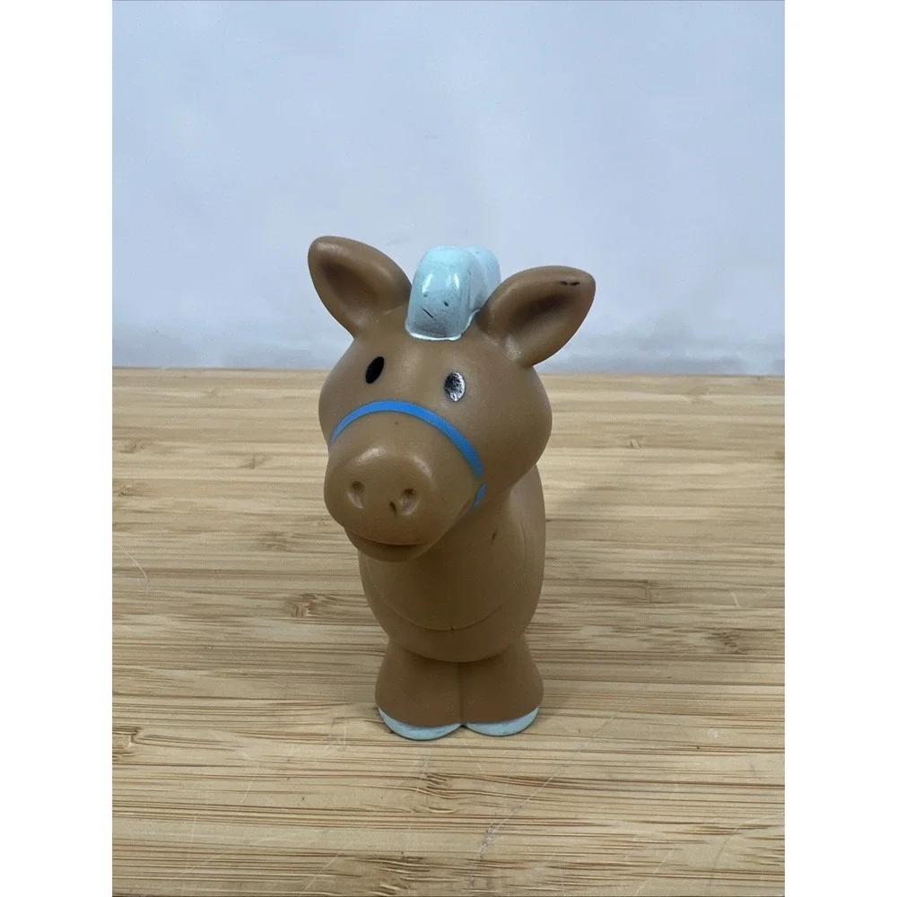 Vintage 1995 Fisher Price Little People Brown Horse Blue Mane Replacement Figure